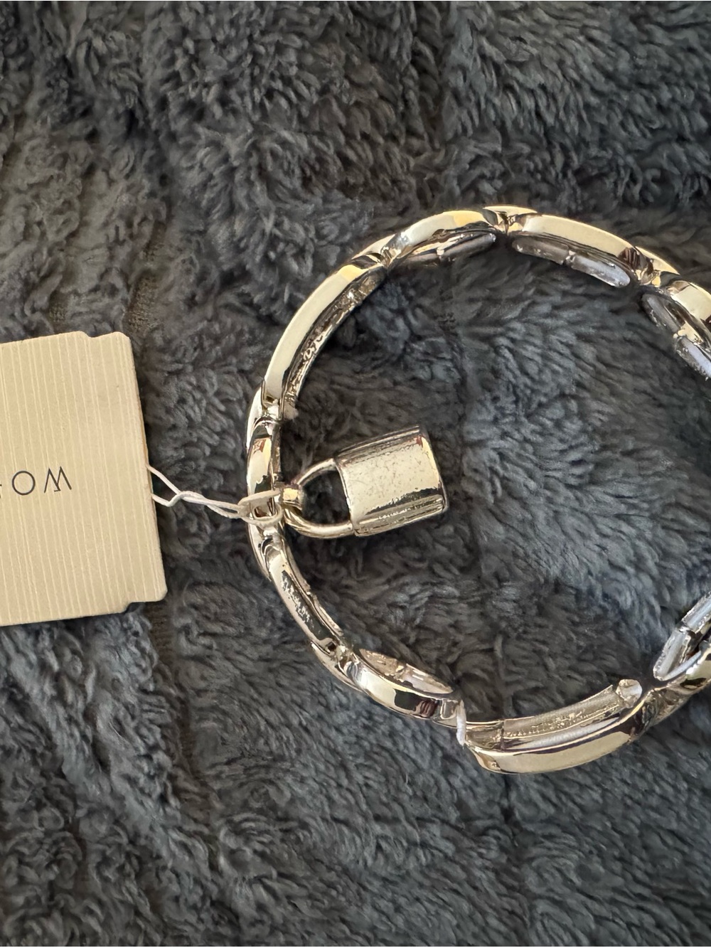 Worthington Silver-Tone Padlock Link Bracelet